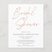 BUDGET Rose Gold Marble Bridal Dusche Einladung (Vorderseite)