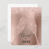 Budget Rose Gold Metallic 2022 Neujahrskarte (Vorne/Hinten)