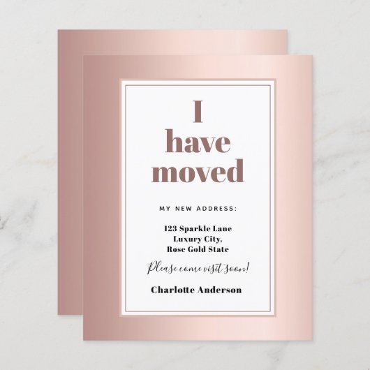 Budget Rose Gold modern Ich habe die Ankündigung v (Vorne/Hinten)