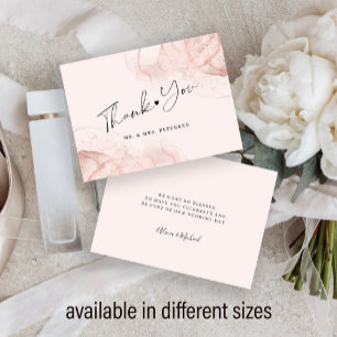Budget Rose Gold rot Moderne Hochzeit danke Mitteilungskarte