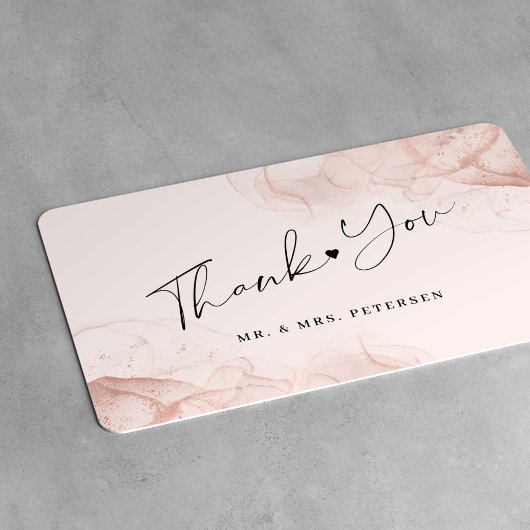 Budget Rose Gold rot Moderne Hochzeit danke Mitteilungskarte