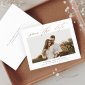 Budget Rose Gold Script Foto Save the Date