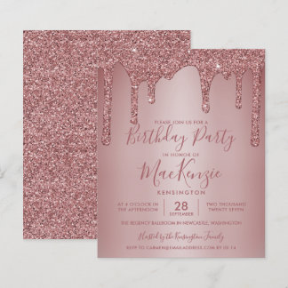 BUDGET Rose Gold Sparkeln Glitzer Tropfen Geburtst