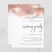 Budget Rose Gold Wedding Abend Party Einladung (Vorne/Hinten)