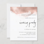 Budget Rose Gold Wedding Abend Party Einladung (Vorderseite)
