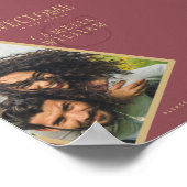 BUDGET Rose Pink Gold Wedding FOTO Begrüßung Poster (Ecke)