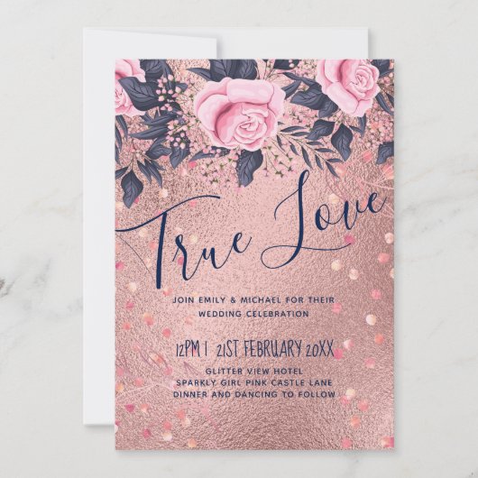 BUDGET Rosegold Blue Pink WEDDING Girly Glam (Vorderseite)