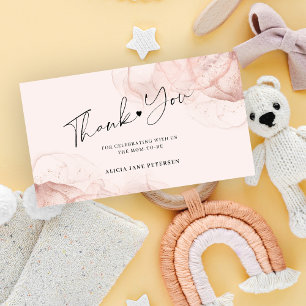 Budget Roségold-Blush Baby-Shower-Dankeschön Mitteilungskarte