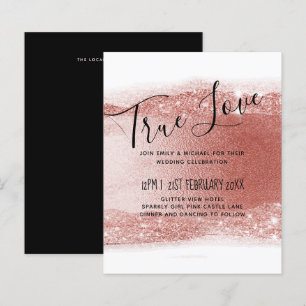 Budget Roségold Glitter Folien-Look Hochzeit