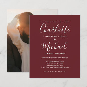 Budget Rosewood Pinke Hochzeits-Einladungskarte mi