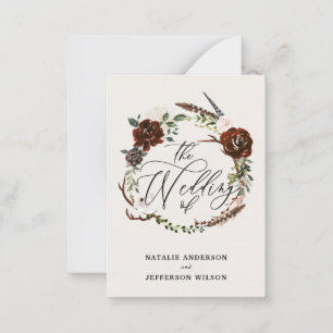 Budget-Rost-Blumenkranz-Herbst-Save-The-Date-Karte Mitteilungskarte
