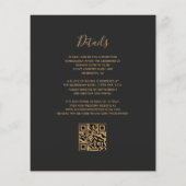 Budget Rost Gold Dunkle QR Code Einladung Hochzeit (Rückseite)