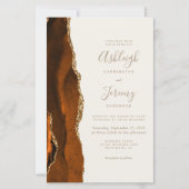 Budget Rost Gold Elfenbein QR Code Einladung Hochz (Vorderseite)