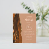Budget Rost Terracotta QR Code Einladung Hochzeit (Stehend Vorderseite)