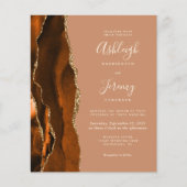 Budget Rost Terracotta QR Code Einladung Hochzeit (Vorderseite)