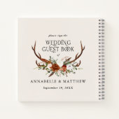 Budget Rostcreme Blumen Hochzeitsgast-Buch rustika Notizblock (Rückseite)