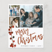 Budget Rot Frohe Weihnachts-Foto Weihnachtskarte Flyer (Vorne)