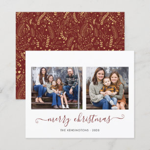 BUDGET Rot Gold Einfache Schrift Weihnachtsfoto