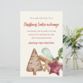 Budget Rot Grün Cookie-Austausch-Weihnachtsfeier (Stehend Vorderseite)