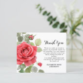 Budget Rote Rose Beileid Beerdigung Danke Karte (Stehend Vorderseite)