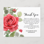 Budget Rote Rose Beileid Beerdigung Danke Karte (Vorderseite)