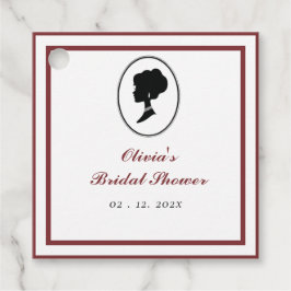 Budget Rote Rose Florals Bridgerton Brautparty Geschenkanhänger