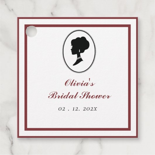 Budget Rote Rose Florals Bridgerton Brautparty Geschenkanhänger (Vorderseite)