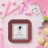 Budget Rote Rose Florals Bridgerton Brautparty Pappteller (Party)