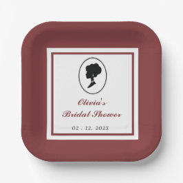 Budget Rote Rose Florals Bridgerton Brautparty Pappteller