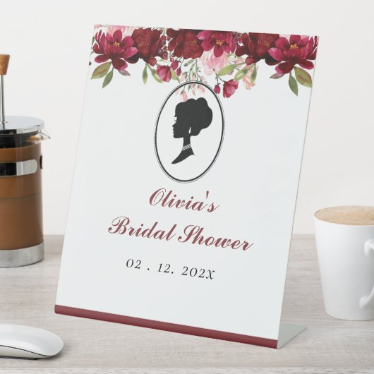 Budget Rote Rose Florals Bridgerton Brautparty Sockelschild (In Situ)