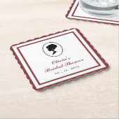 Budget Rote Rose Florals Bridgerton Brautparty Untersetzer (angewinkelt)