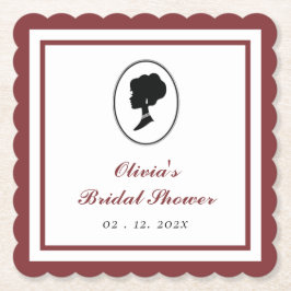 Budget Rote Rose Florals Bridgerton Brautparty Untersetzer