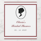 Budget Rote Rose Florals Bridgerton Brautparty Weinetikett (Einzelnes Label)