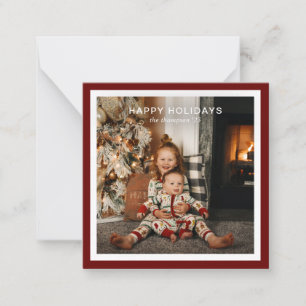BUDGET Roter Bold Square Border 1 Foto Weihnachten Mitteilungskarte