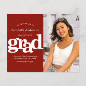 Budget Rotes Foto Retten Datum Abschluss Einladung (Vorderseite)