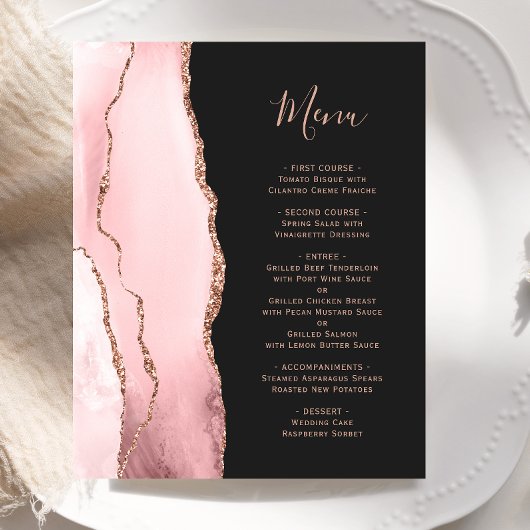 Budget-Rouge Rose Gold Agat Dunkle Hochzeitskarte