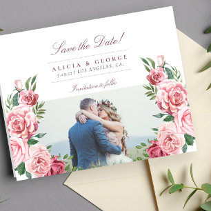 Budget Rouge Rosen Foto Hochzeit Save the Date