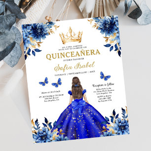 Budget Royal Blau Bilingual Spanisch Quinceanera