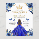 Budget Royal Blue Bilingual Spanish Quinceanera Flyer (Hinten)