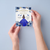 Budget Royal Blue Bilingual Spanish Quinceanera Flyer (Gruppe)