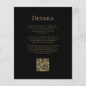 Budget Royal Blue Floral QR Code Black Wedding (Rückseite)