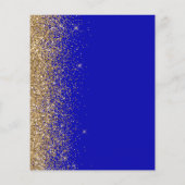 Budget Royal Blue Gold Glitzer Hochzeit Einladung (Rückseite)