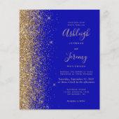 Budget Royal Blue Gold Glitzer QR Code Wedding (Vorderseite)