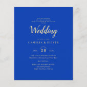 Budget Royal Blue Monochrome Wedding INVITE (Vorderseite)