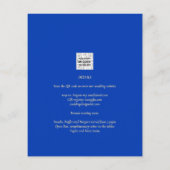 Budget Royal Blue Monochrome Wedding INVITE Flyer (Hinten)
