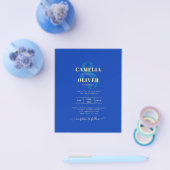 Budget Royal Blue Monochrome Wedding INVITE Flyer (Einzeln)