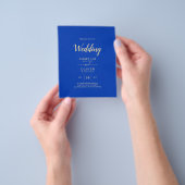 Budget Royal Blue Monochrome Wedding INVITE Flyer (Gruppe)