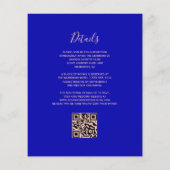 Budget Royal Blue Rose Gold QR Code Hochzeit (Rückseite)