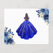 Budget Royal Blue Save the Date Quinceanera (Rückseite)