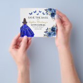 Budget Royal Blue Save the Date Quinceanera Flyer (Gruppe)